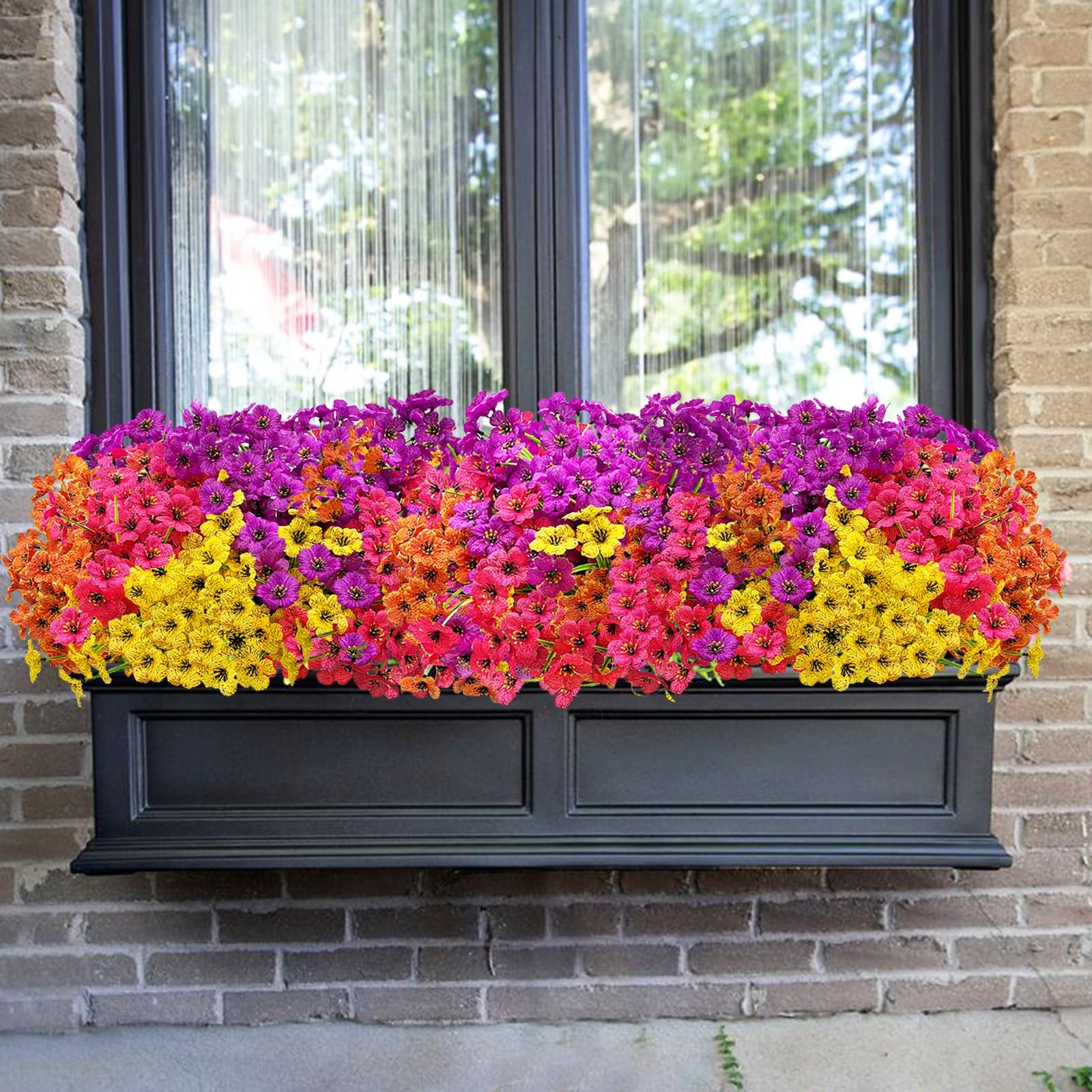 20 Bundles Artificial Flowers for Outdoors,No Fade Fake Silk Flowers with Pla…