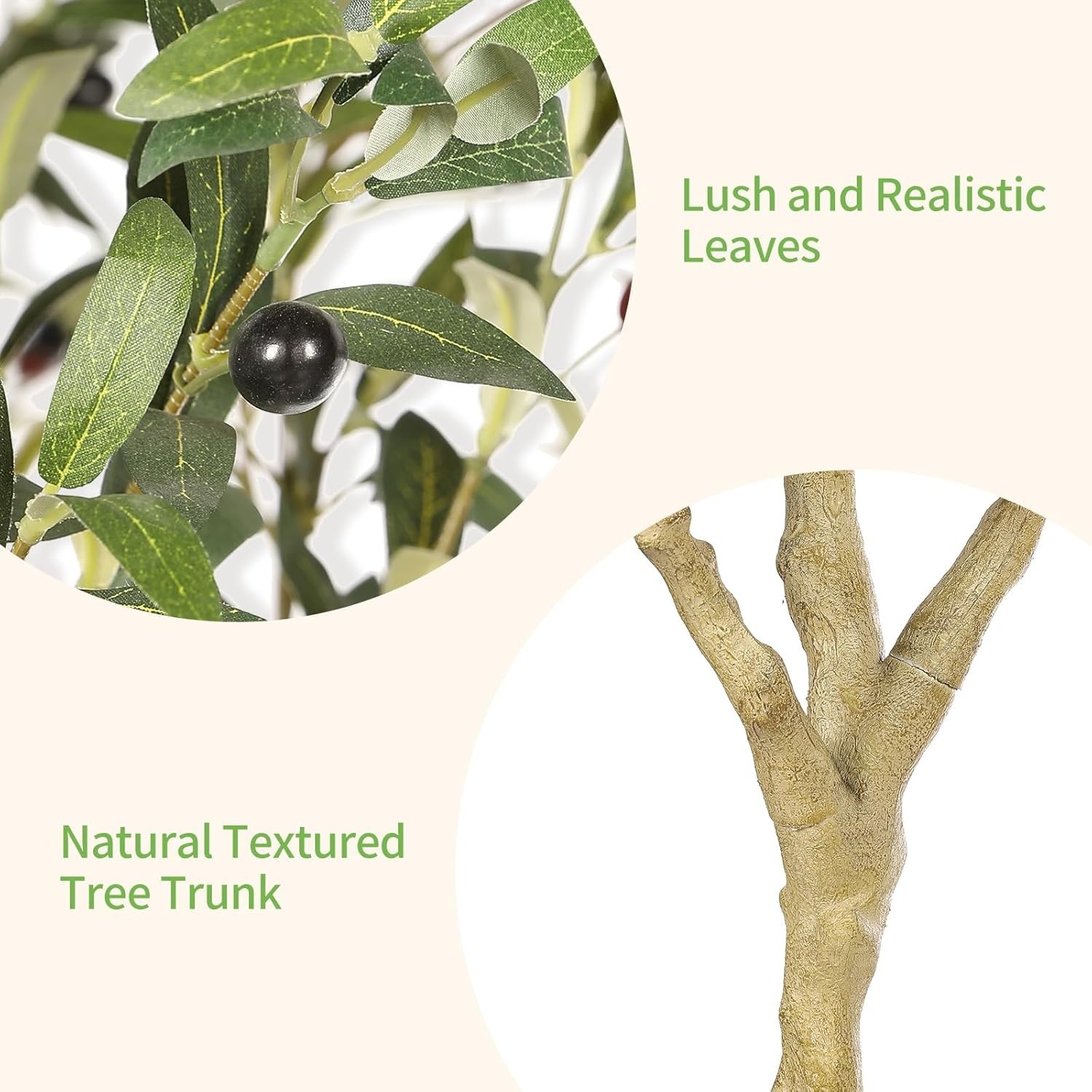 NEW 6/7FT Olive Trees Artificial Indoor – Tall Faux Olive Tree 6/7 Feet with Rea