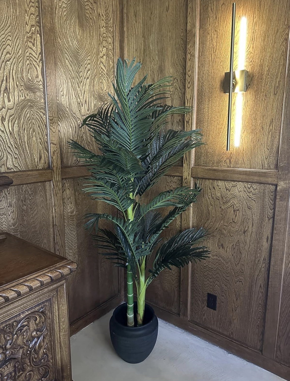 6.5’ Artificial Golden Cane Palm Tree Tropical Houseplant Decor