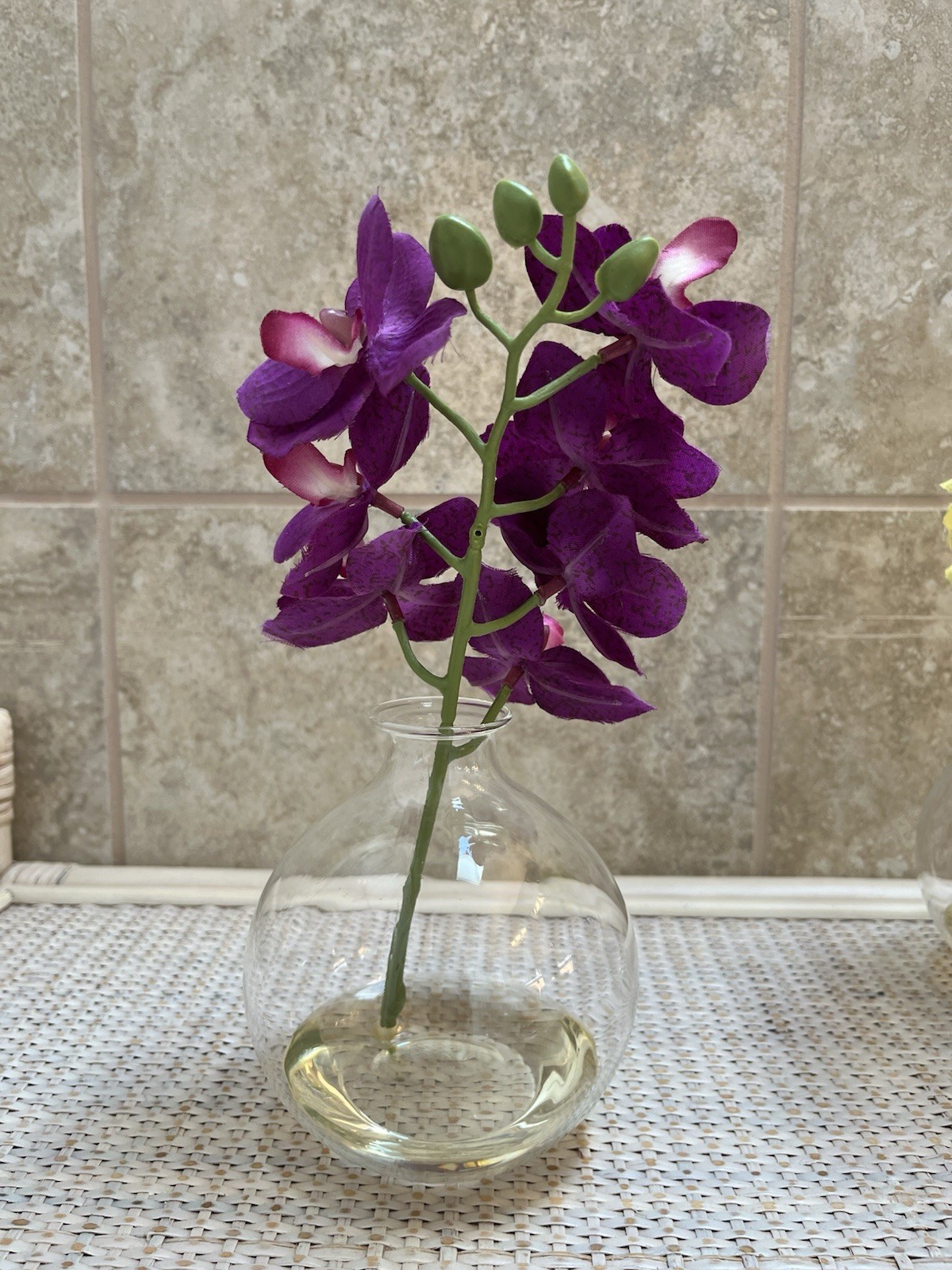 Nearly Natural 9-in Phalaenopsis Artificial Orchid in Vase – Set of 3