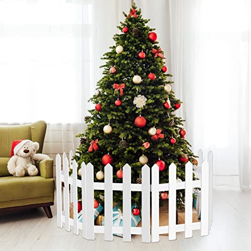 Pack Thick White Wooden Picket Fence – Tree Fence 15.7 x 12 Inches 8