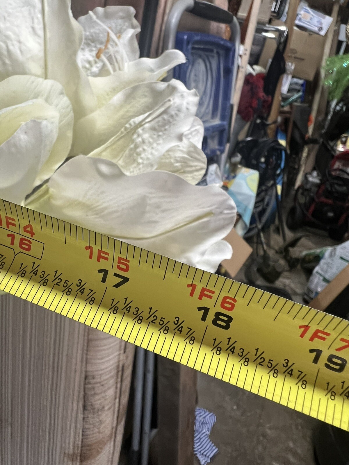 5ft Tall Silk White Iris, Amaryllis??Silk Flower Stem In Bulb. Free Standing