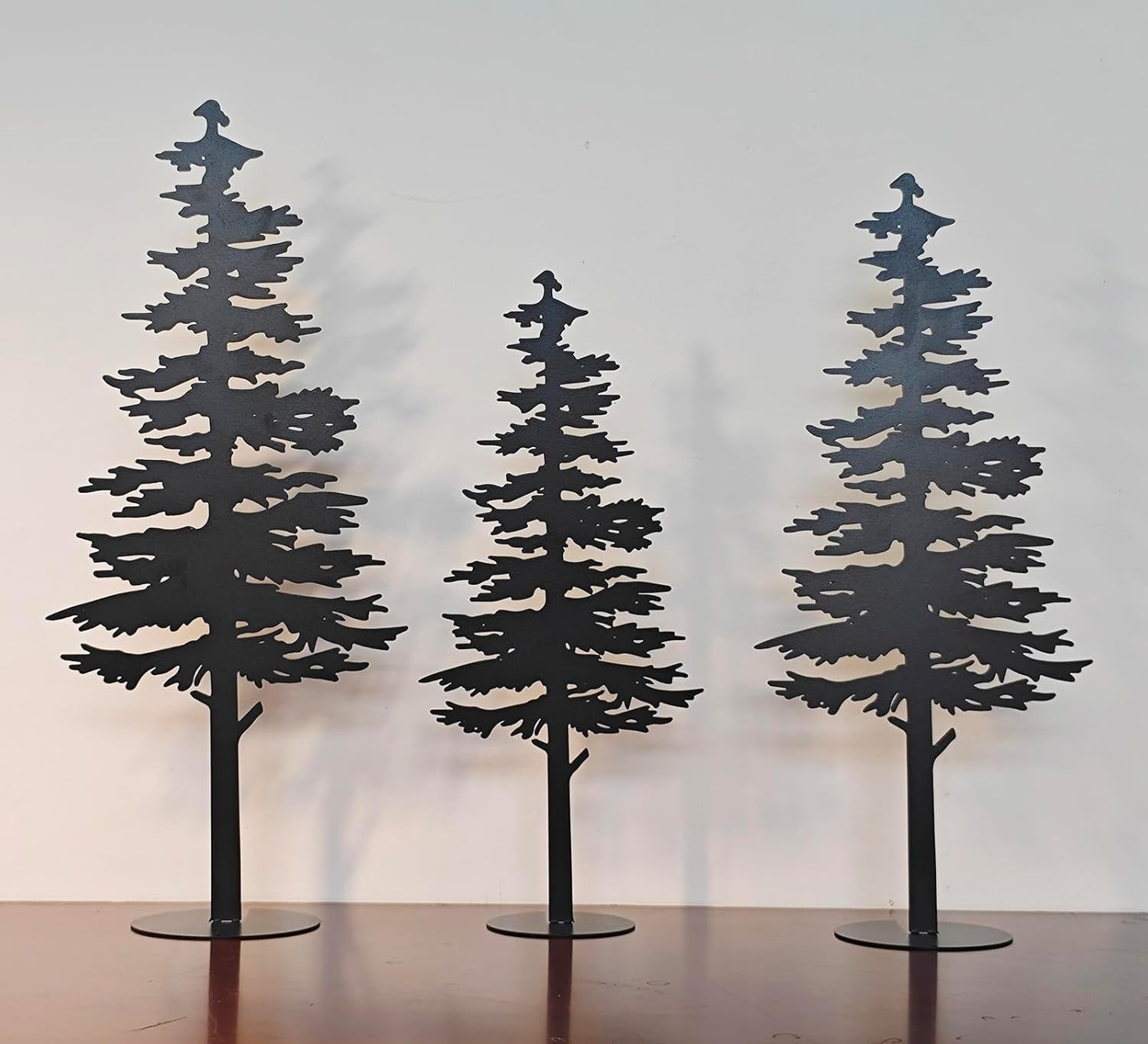 Farmhouse Metal Pine Tree Decor – Rustic Cabin Woodland Forest Accent Fireplace
