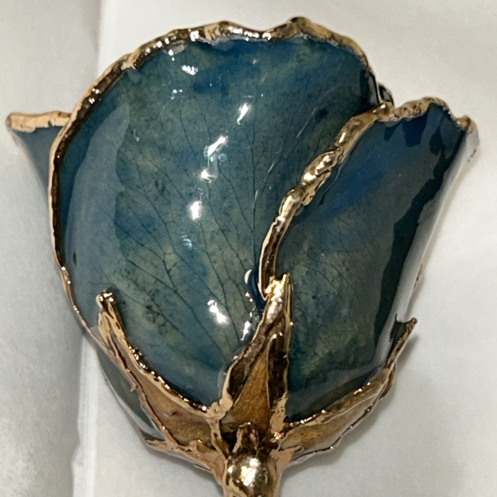 A Real Genuine Rose Trimmed in 24kt Gold 11”Timeless Rose, See Pics for details
