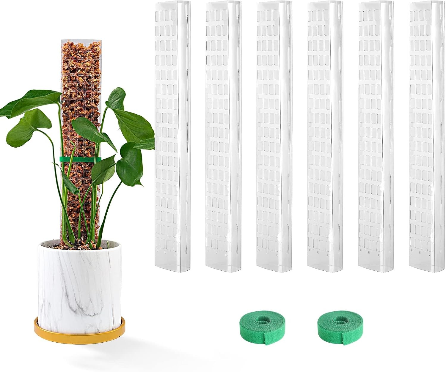 15 Inch 6 Pcs Plastic Moss Pole for Plants Monstera 6×15 Plant Poles Climbing