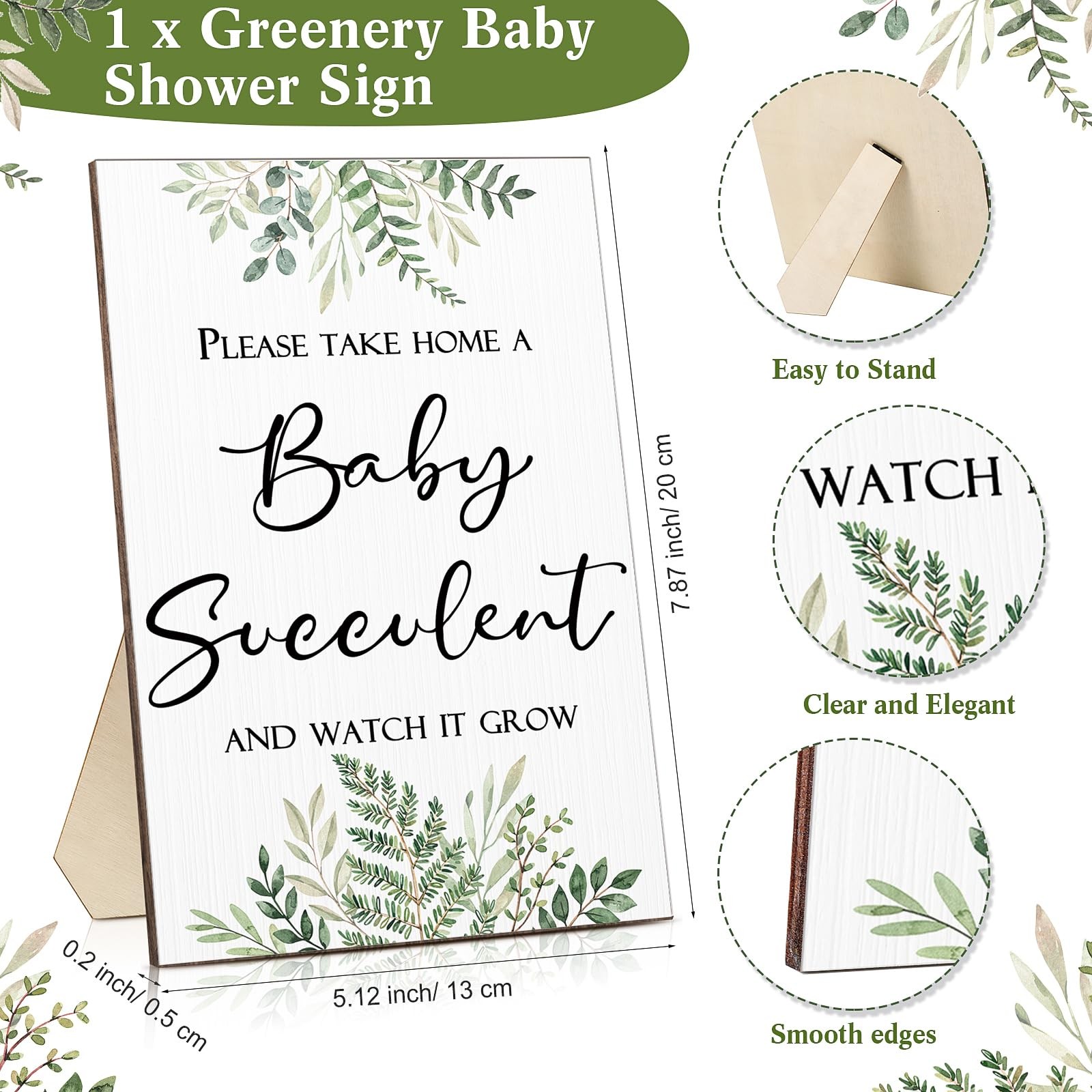 151 Pcs Baby Shower Succulents Favors for Guests Include 1 Safari Greenery Ba…