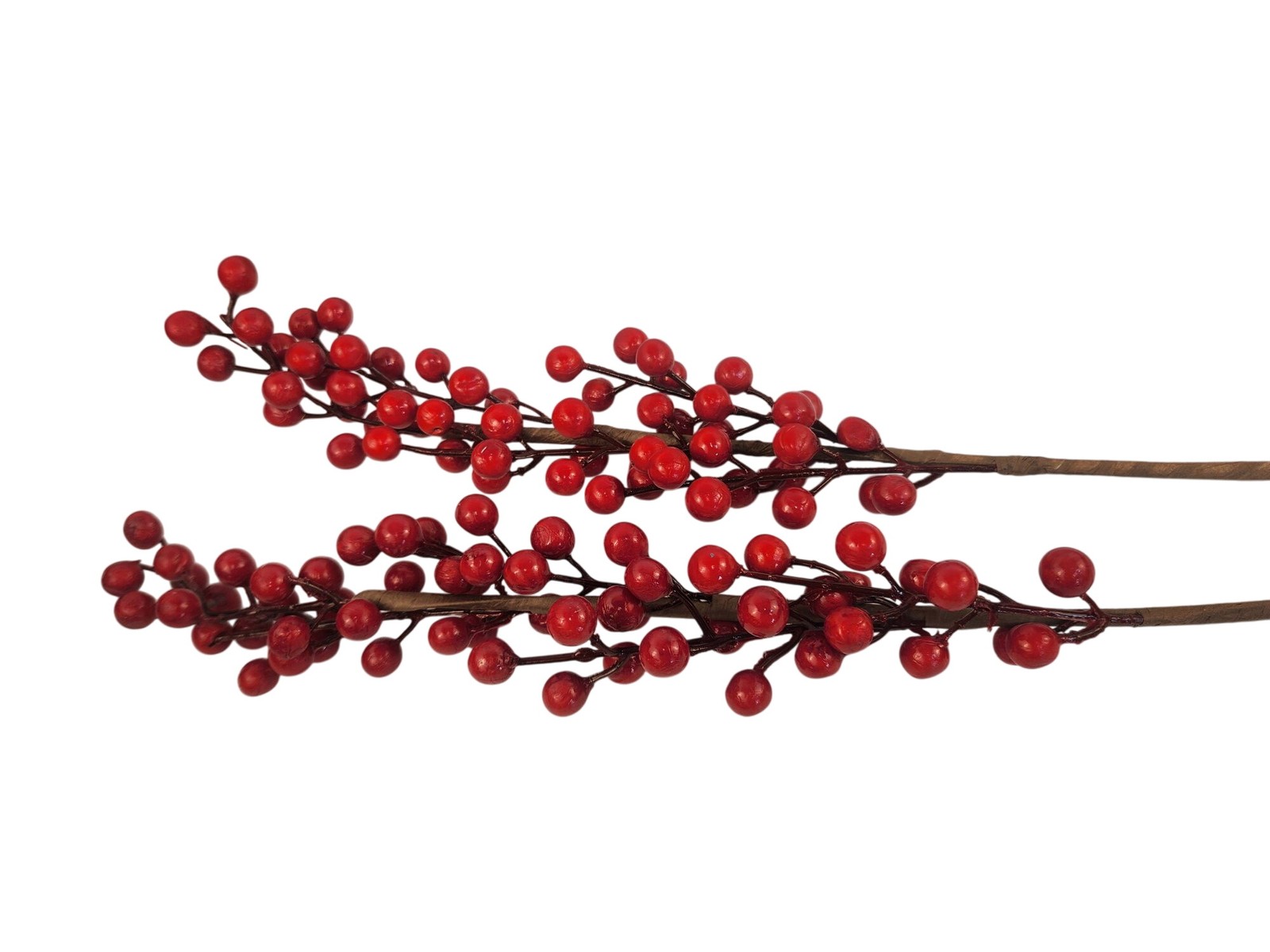 Red Berry Stems Artificial Christmas Picks, Holiday Floral Branches, Festive Wre