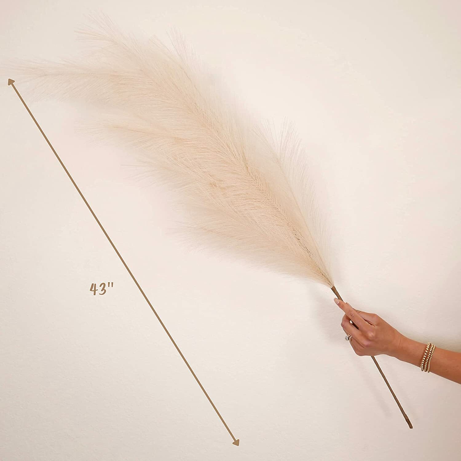 3PCS Faux Pampas Grass Large 43″ /109CM Tall Artificial Pompous Grass Pompass