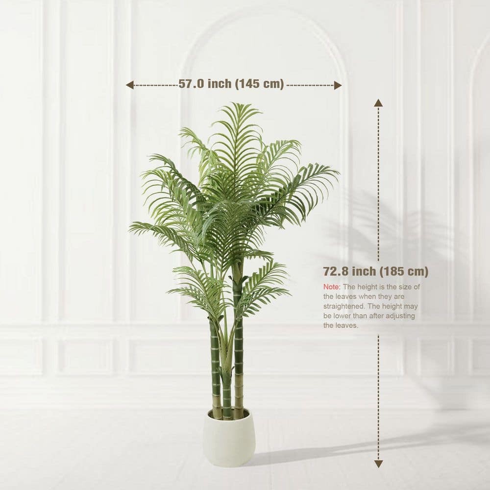 6 Ft. Artificial Palm Trees White Planter Indoor Outdoor Patio Office Home Decor