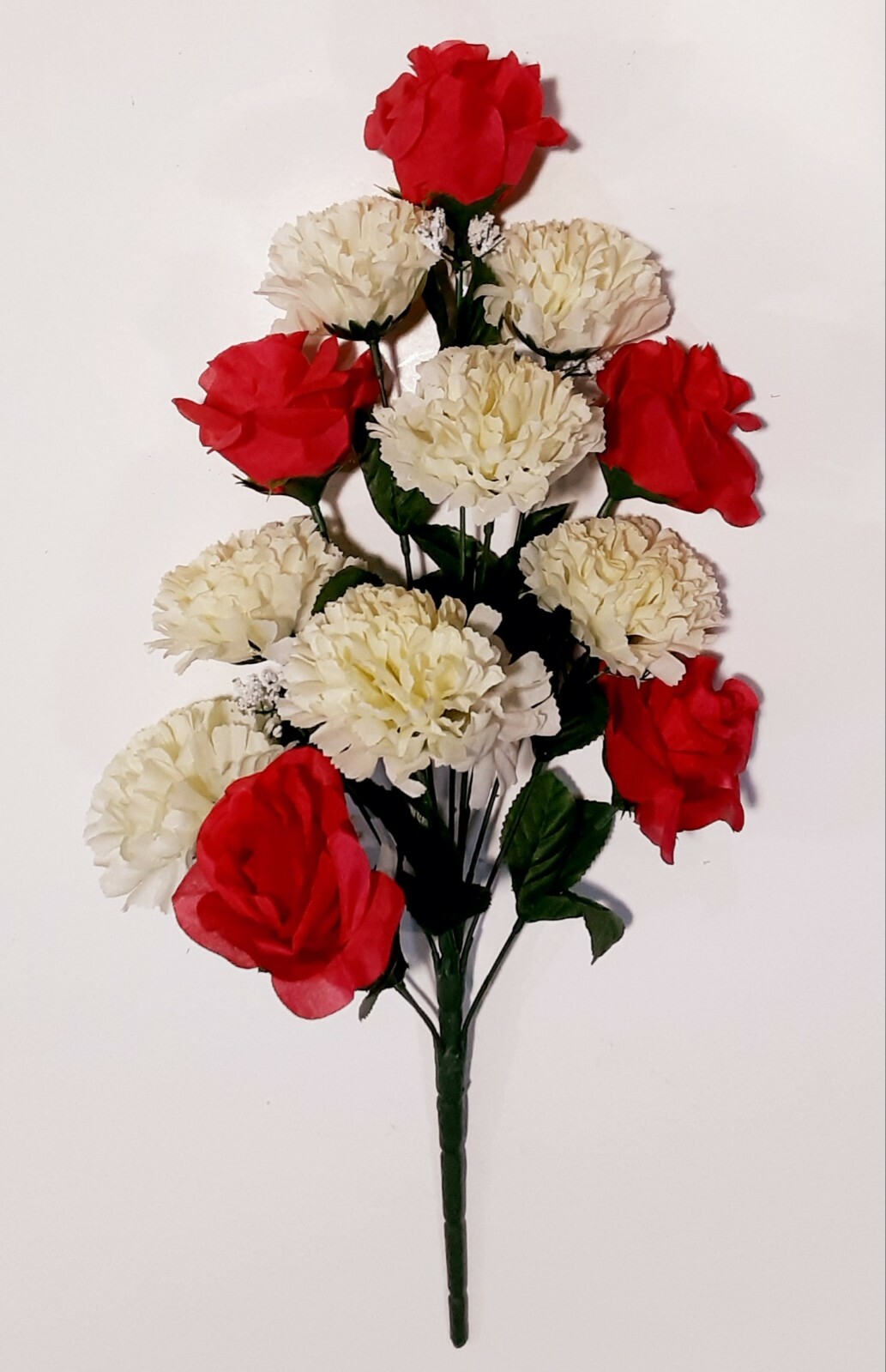 Hot Pink & Cream 12 Blooms 19″ Bush Silk Flower Home Outdoor Decor Craft BP2186
