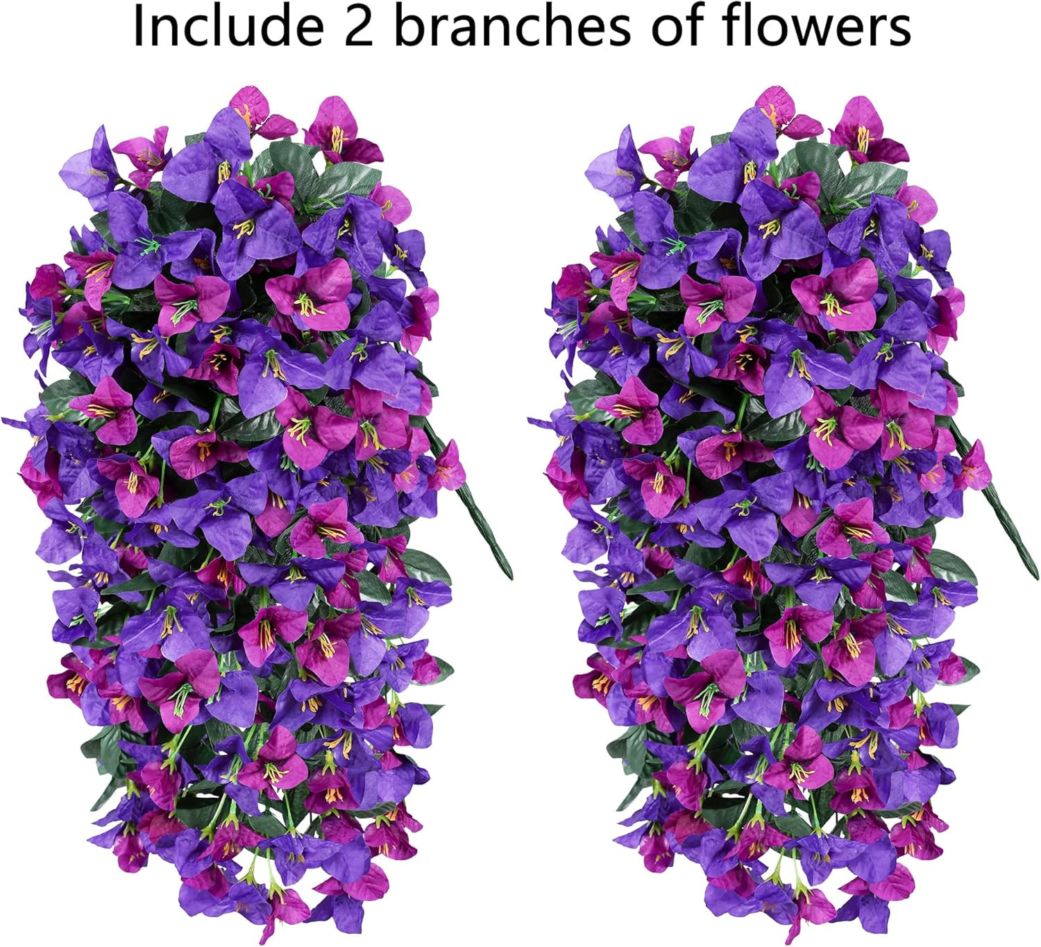 Faux Bougainvillea Artificial Flowers Plants for Outdoors outside Decor, 2Pcs Fa
