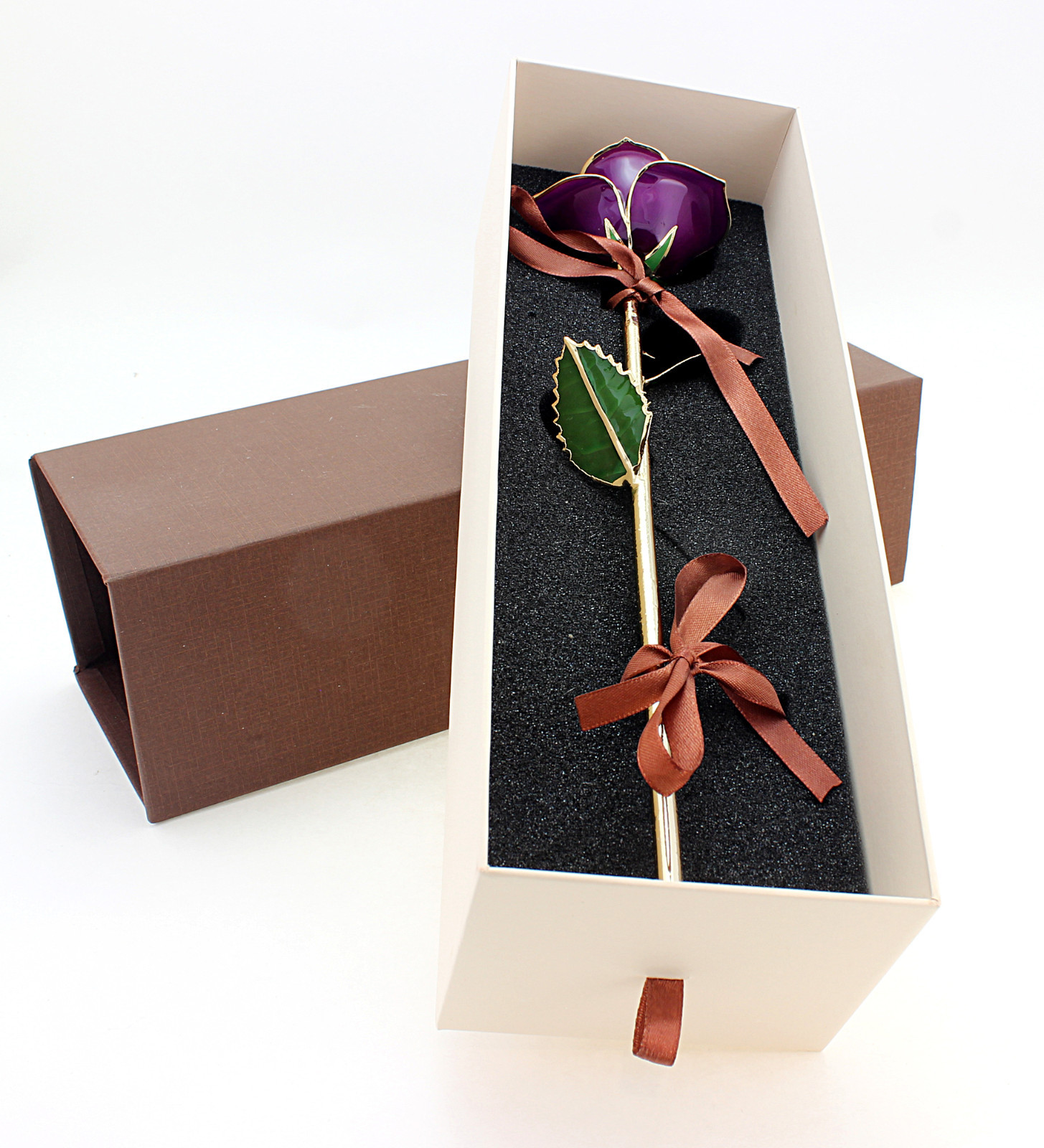 24K Gold Dipped Long Stem Real Rose in Gift Box – Perfect gift for any occasion!