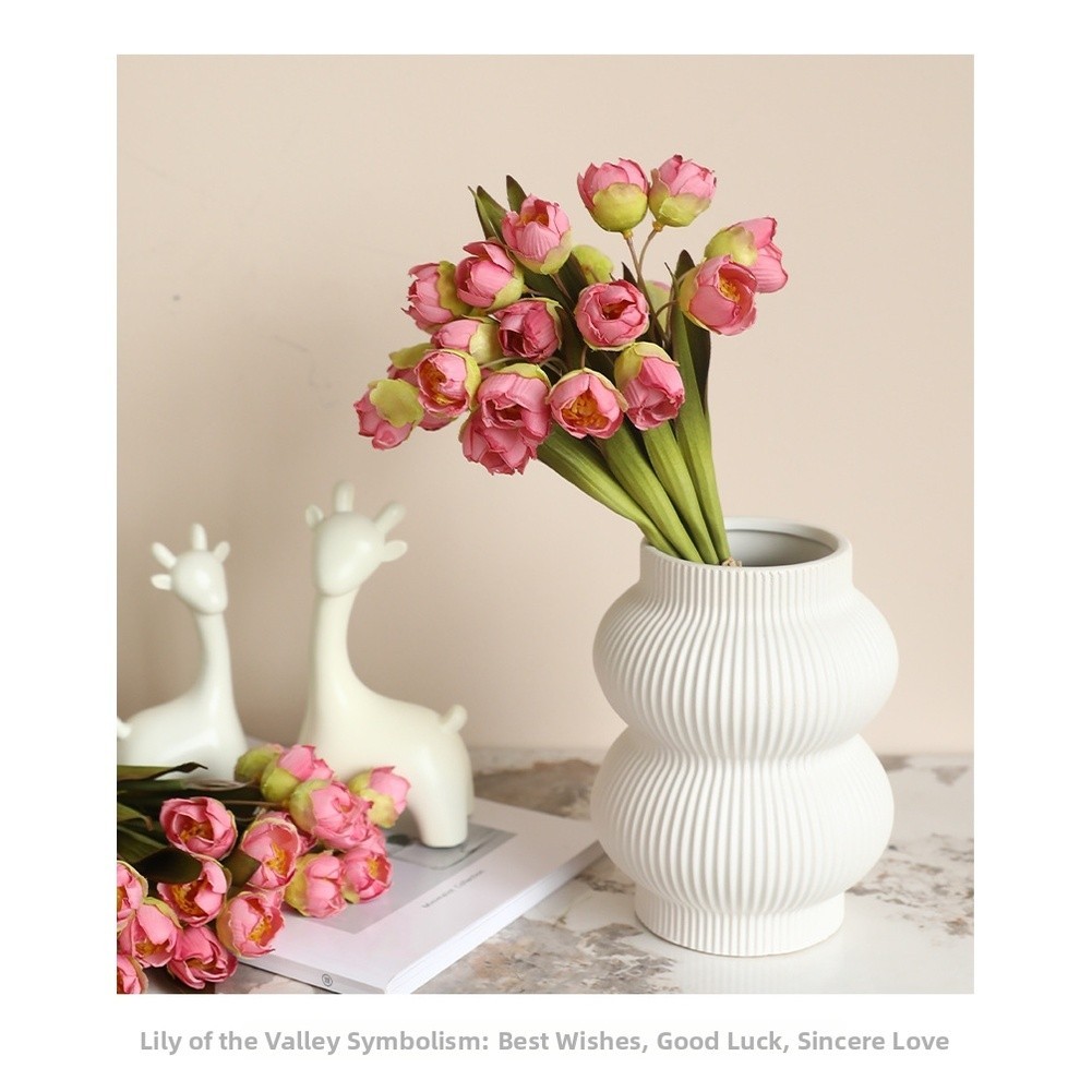 Realistic Lily of the Valley Silk Flowers Bouquet for Wedding Home Decoration