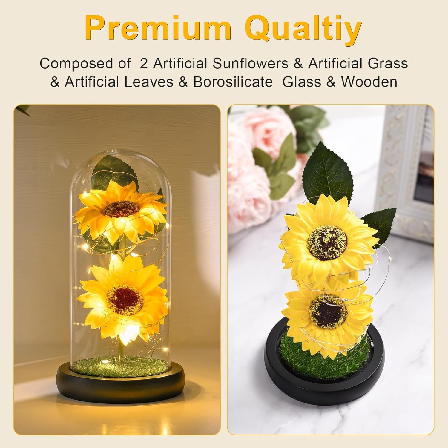 Regalos de girasoles para mujeres, flores artificiales de girasoles NUEVO