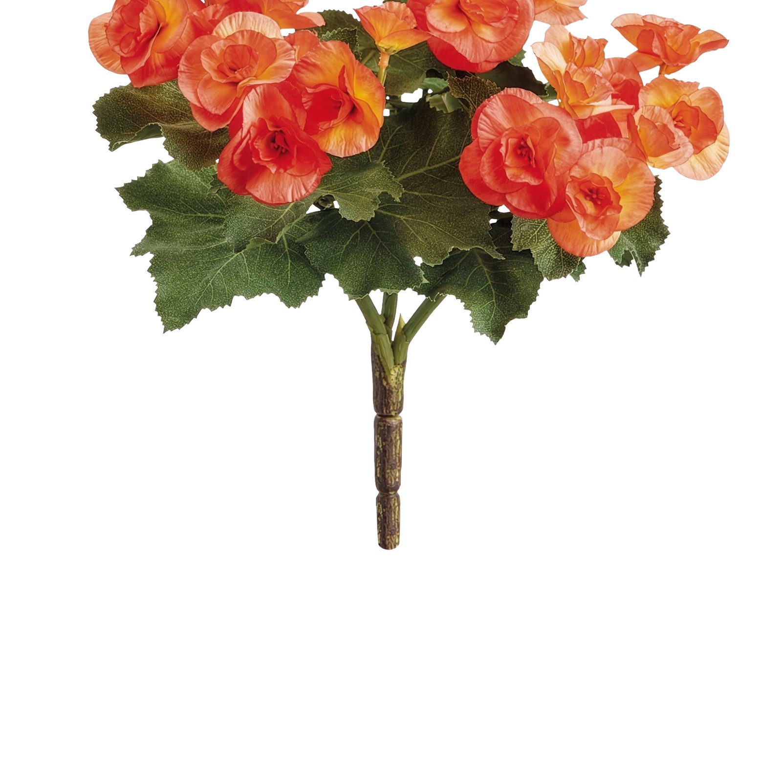 Allstate 10″ Orange and Green Artificial Begonia Floral Bush
