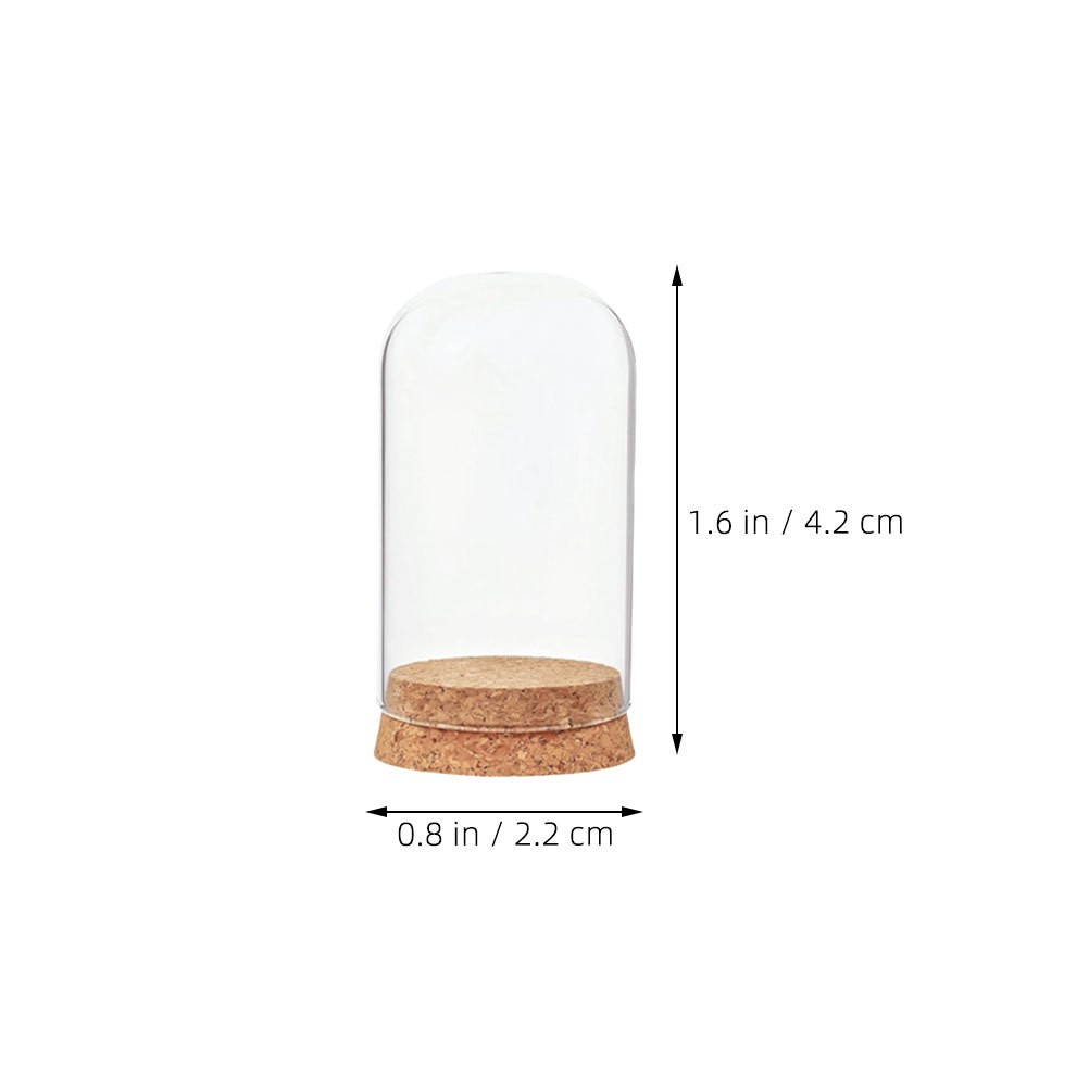 4Pcs Durable Transparent Glass Bell Jar Covers for Flower Protection