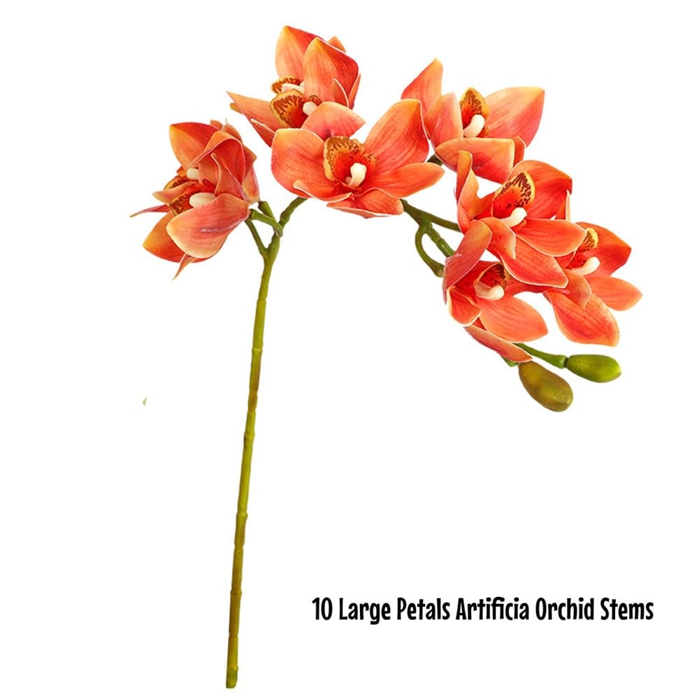 28.5inch Artificial Phalaenopsis Flowers 2 Bunch 10 Large Petals Orchids Fake…