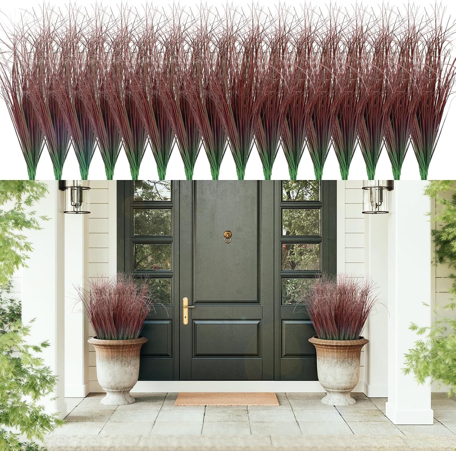 24 Pcs Artificial Wheat Grass, Tall Faux Shrubs for Outdoor Indoor US