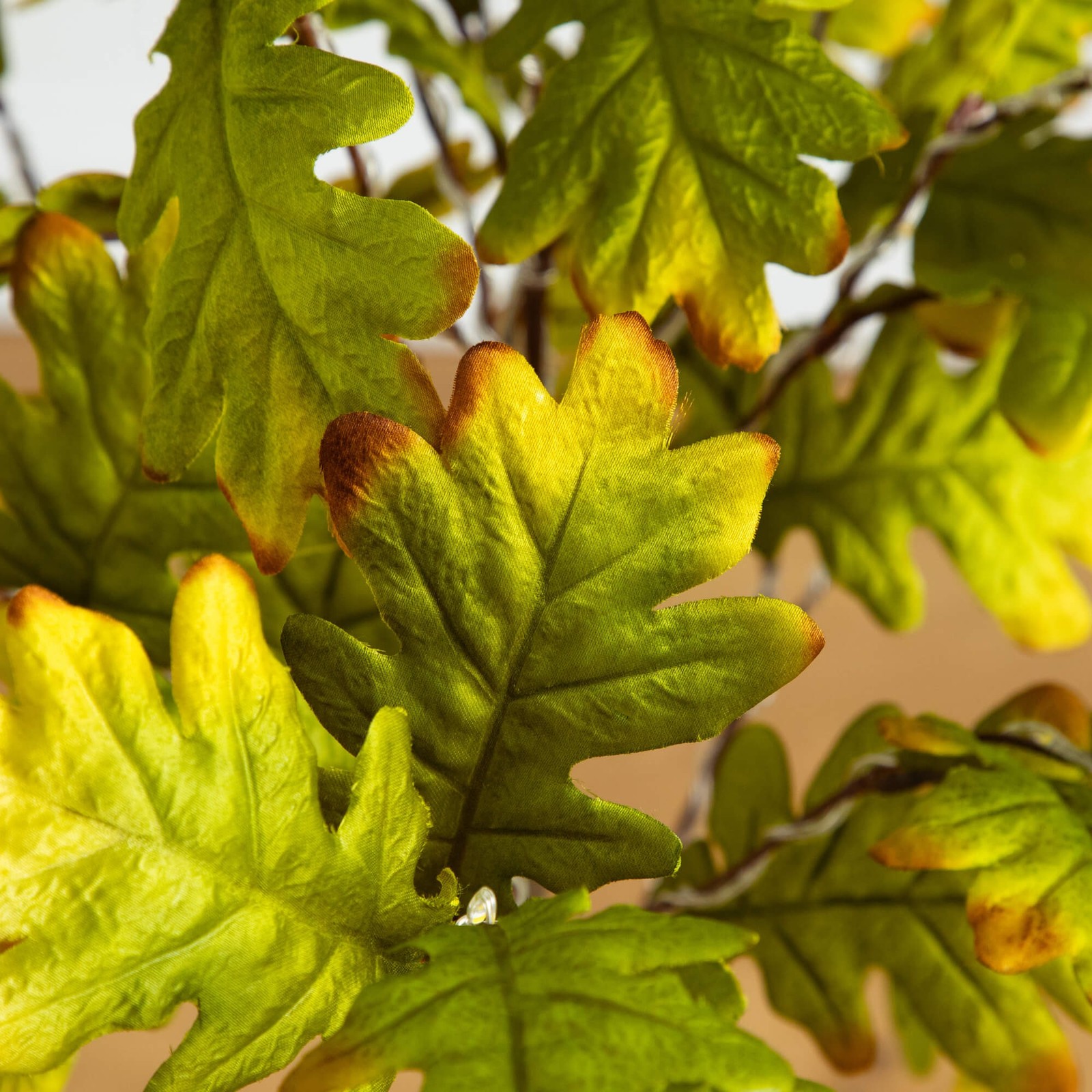 Nearly Natural 4ft Pre-Lit Green Autumn Oak Fall Tree w/ 150 Warm White LED