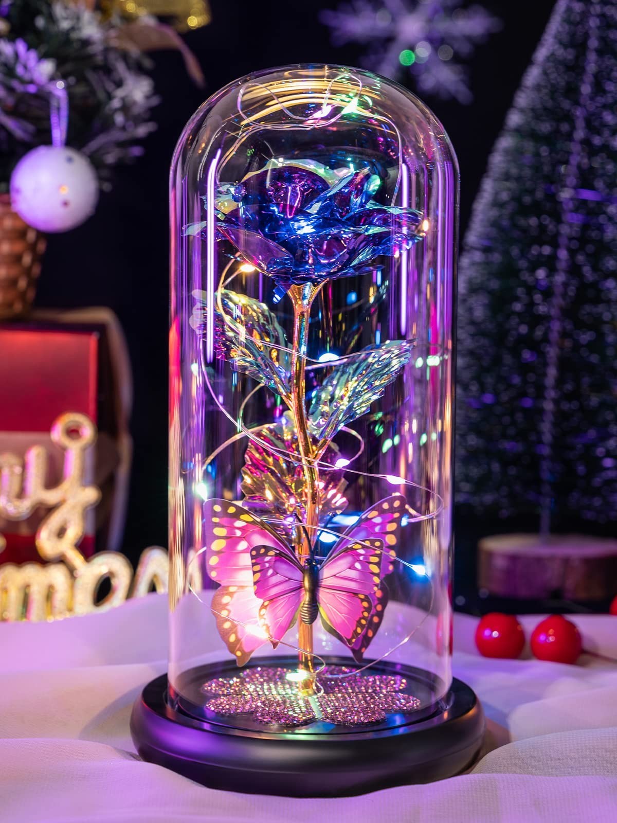 Eternal Galaxy Glass Rose in Dome – Perfect Mother’s Day Gift for Mom, Wife, Gra