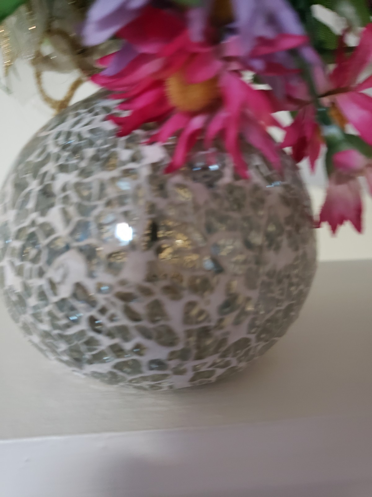 Easter Home Decor Artificial Flowers With Glass Vase 6″ Height