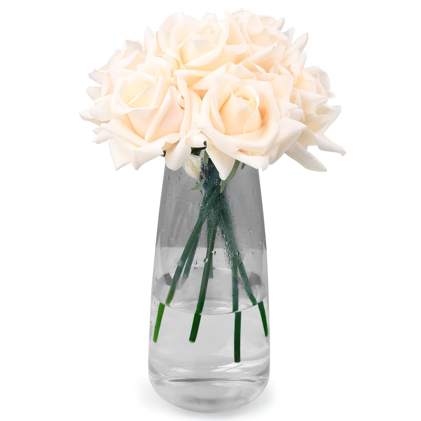 7 PCS Artificial Faux Silk Roses Real Touch Fake Flowers Wedding Table Decor