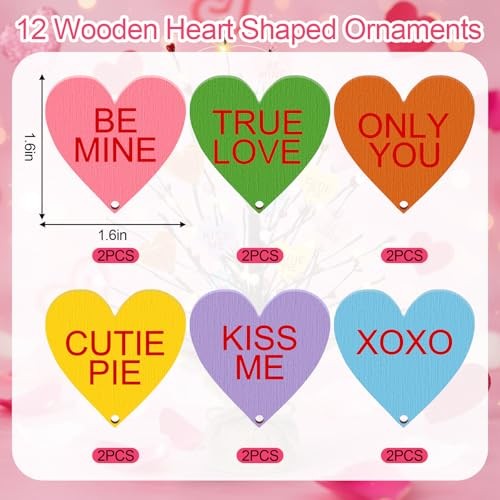 Lighted Valentine’s Day Heart Candy Conversation Tree Tabletop Decorations