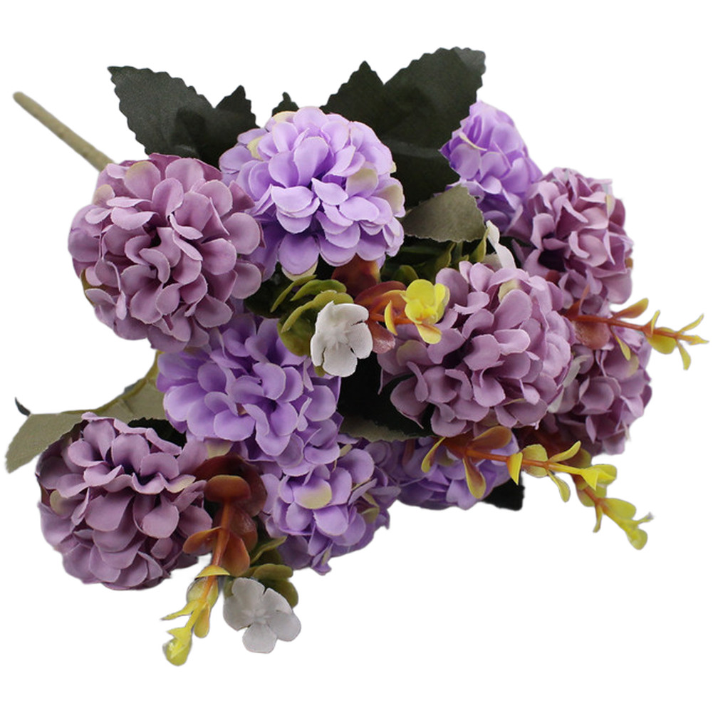 10 Head Artificial Silk Flowers Bouquet for Wedding Home Decor