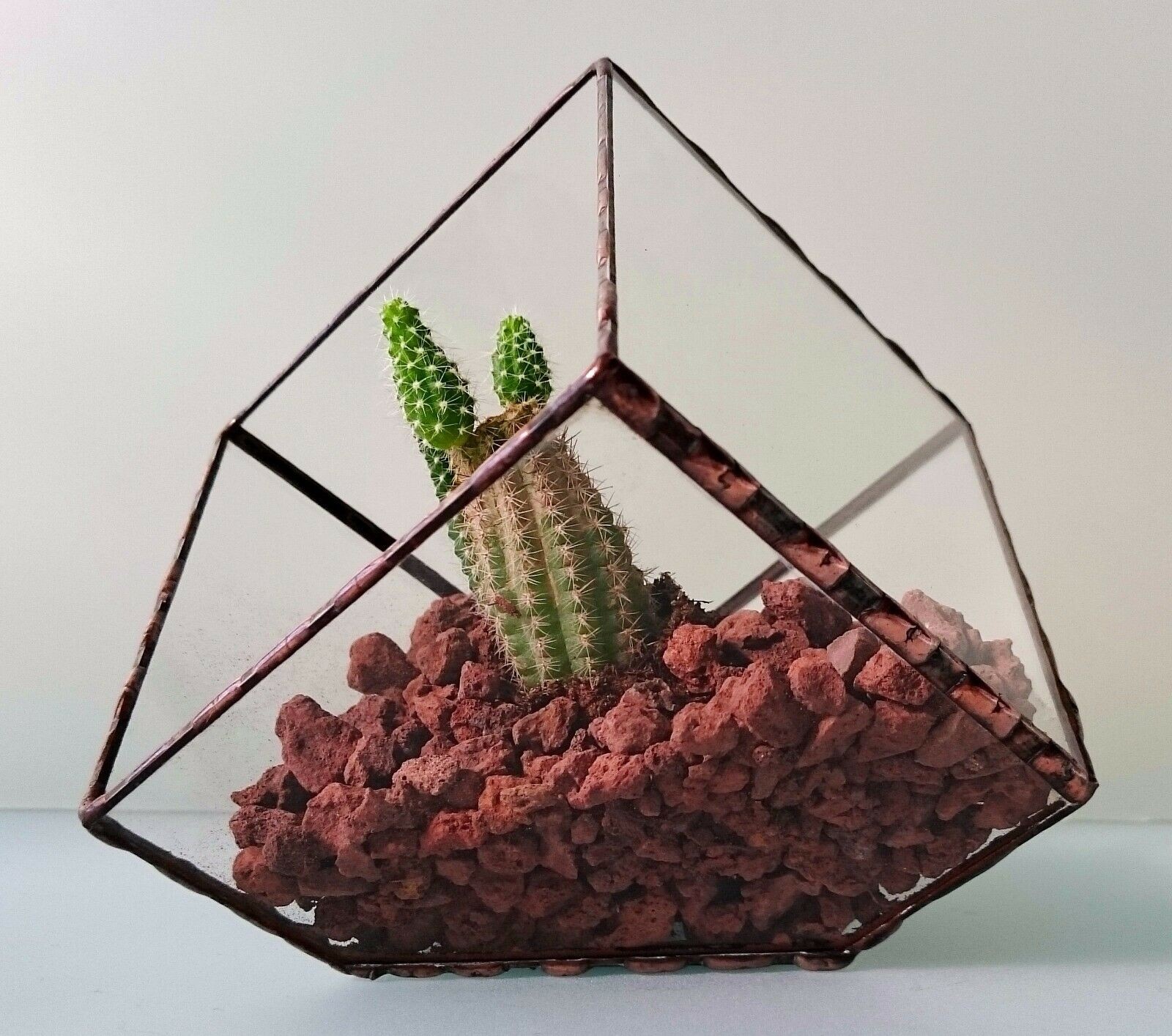 Stained Glass Terrarium Geometric Transparent 3 mm Hand Made Planter For Indoor