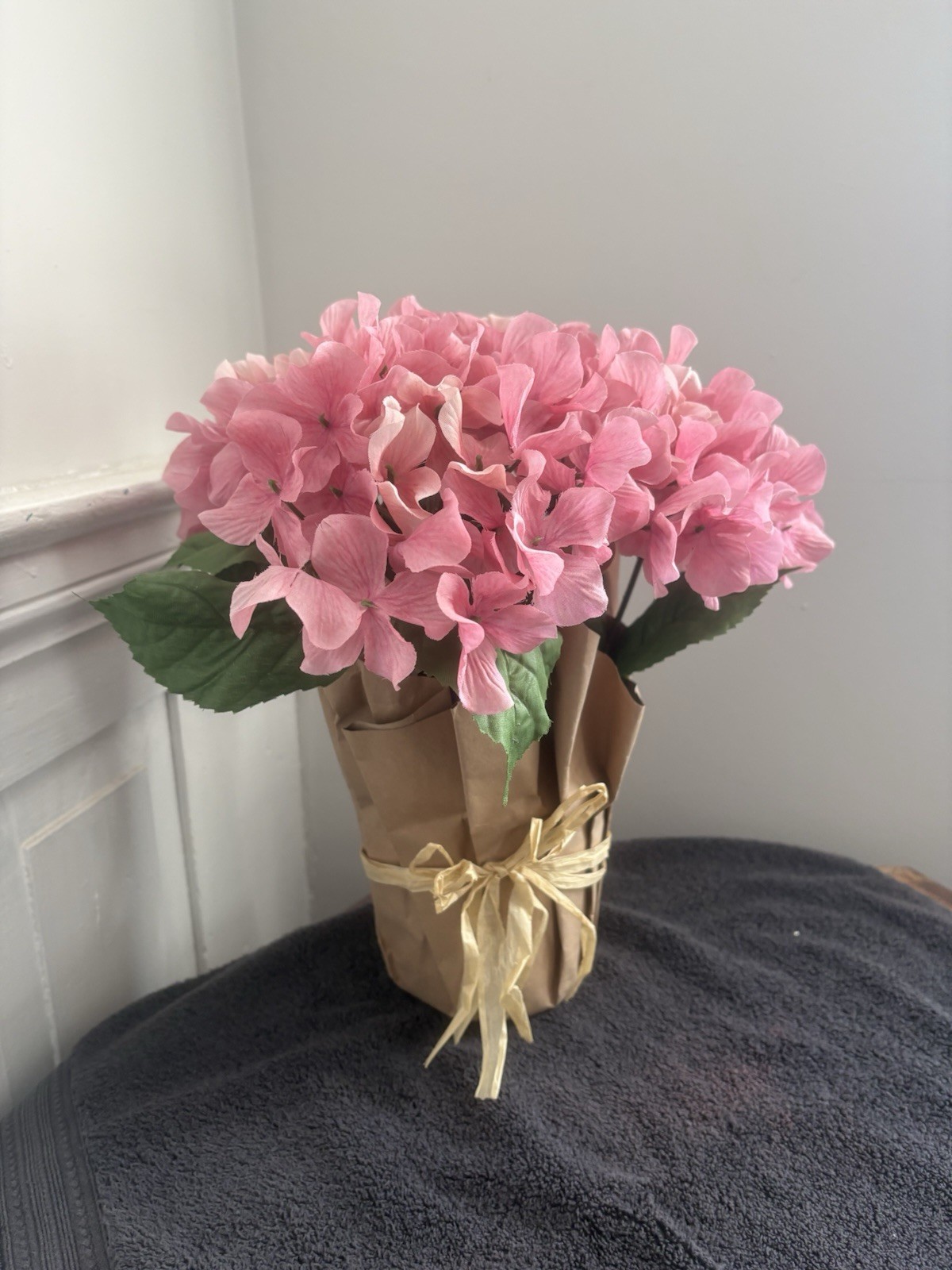 New Blue Pink Or White Potted Faux Artificial Hydrangea Flower Fake Plant