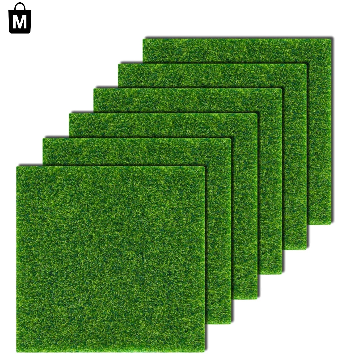 Versatile 6×6 Inches Artificial Grass for Dollhouse Decoration – Pack of 6