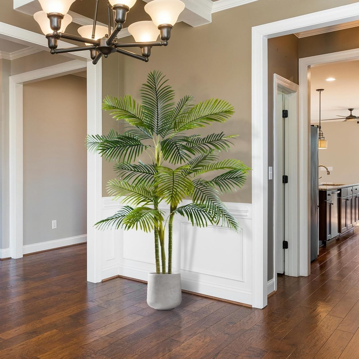 Artificial Palm Tree, 7ft Fake Areca Palm Plant with Basket, Large Faux Phoen…