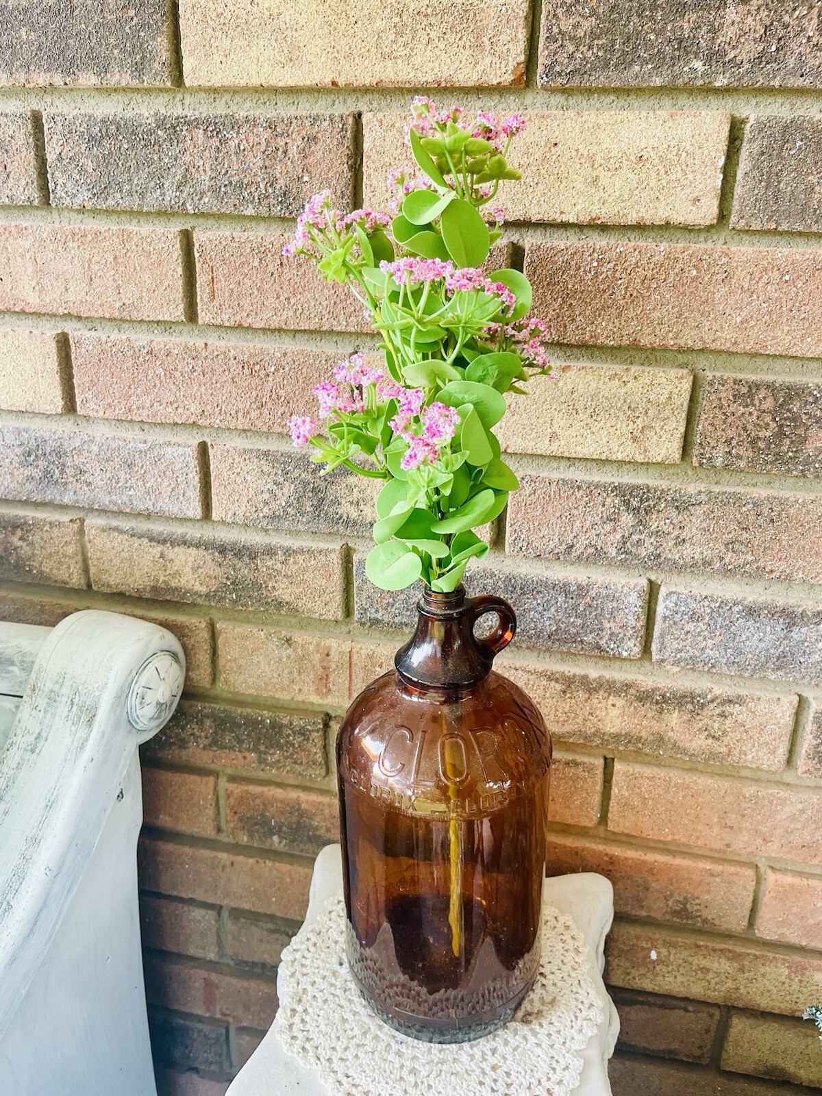 Queen Ann’s Lace Spray, Pink Faux Florals New One Spray