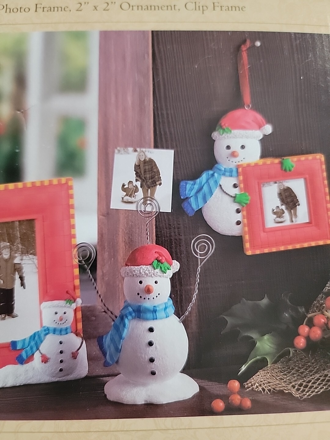 SALTON at HOME/SNOWMAN GIFT SET/PHOTO FRAME, CLIP FRAME, ORNAMENT~ Brand New