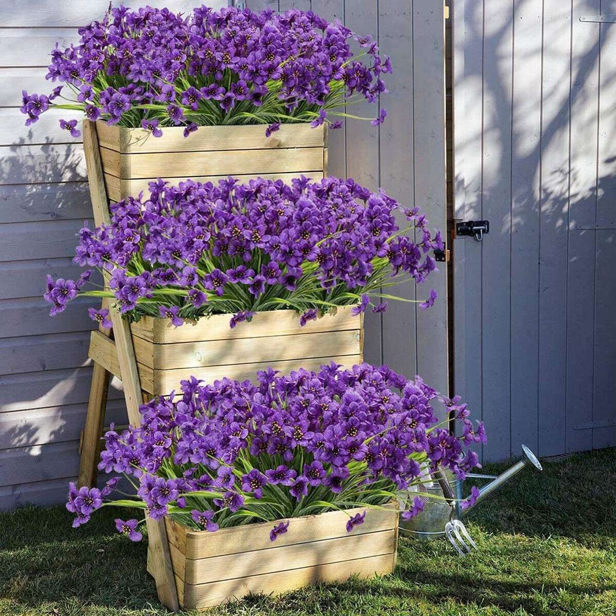 2-10 Bundle Artificial Flower Plastic Fake Outdoor Plant Faux UV Resistant Decor
