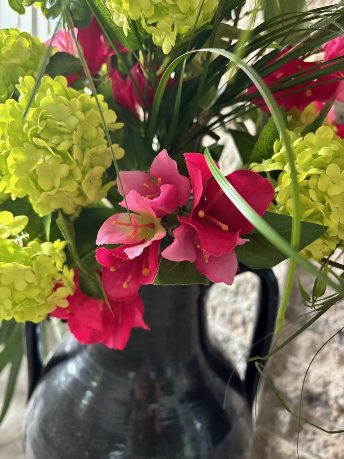 NEW Pottery Barn Faux Bougainvillea Flowers Bunch Bundle Stems Vase Decor NWT