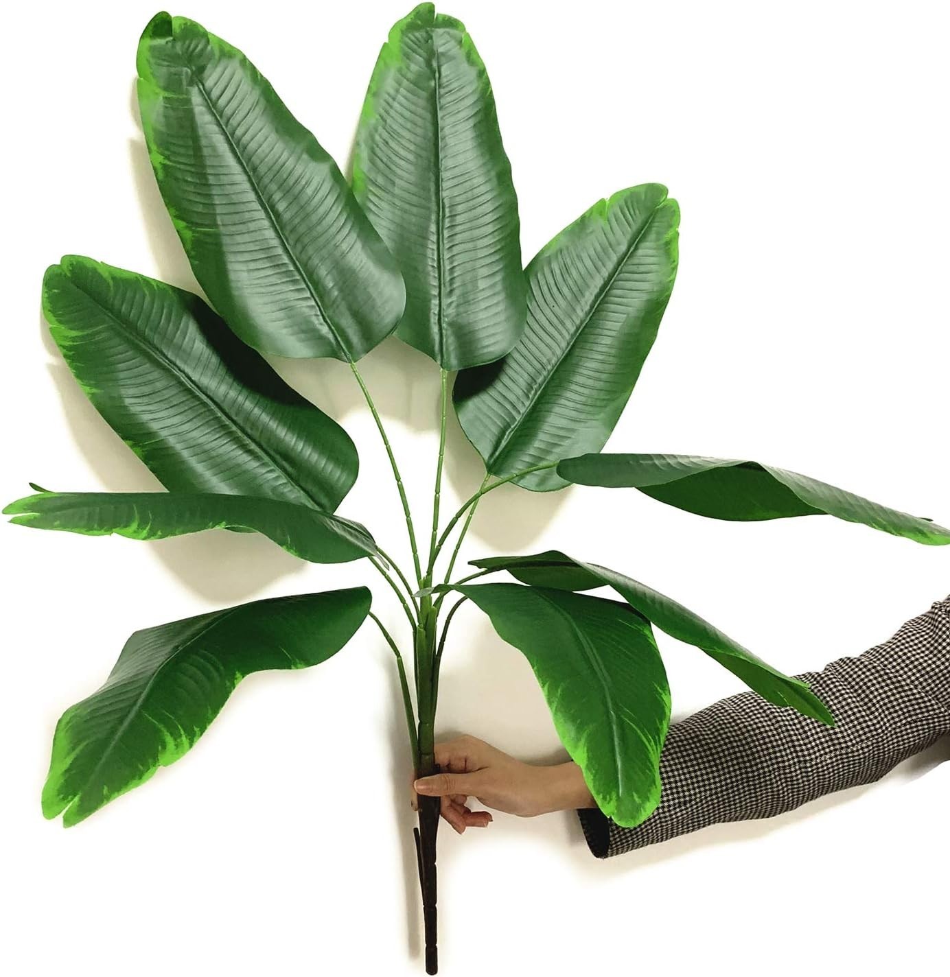 Artificial Plants Tropical Leaves, Fake Greenery Banana Tree Faux Palm Plant …