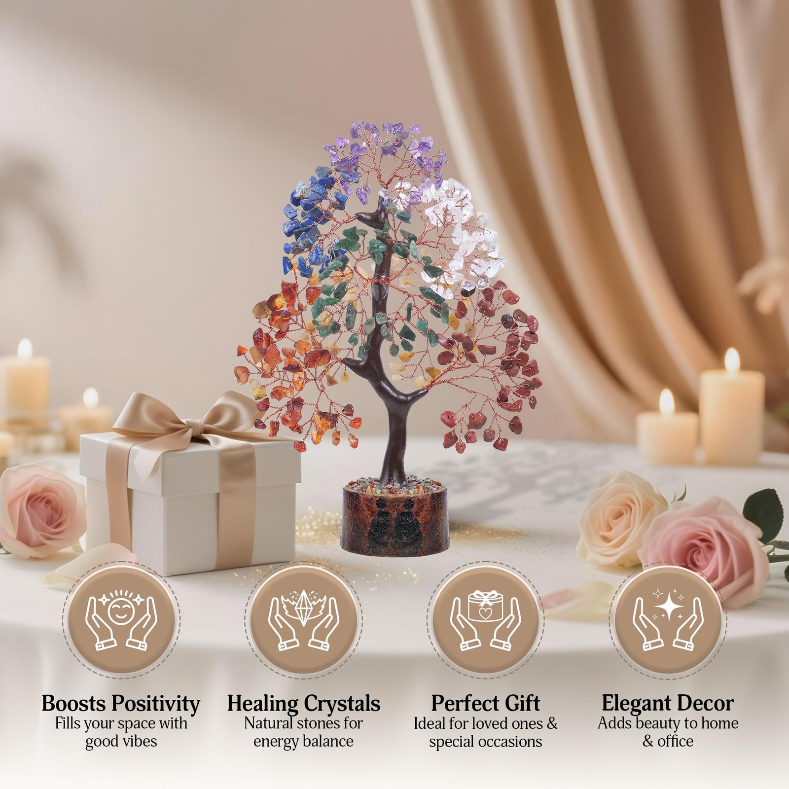 7 chakra tree of life crystal tree, home decor living room deco Kitchen