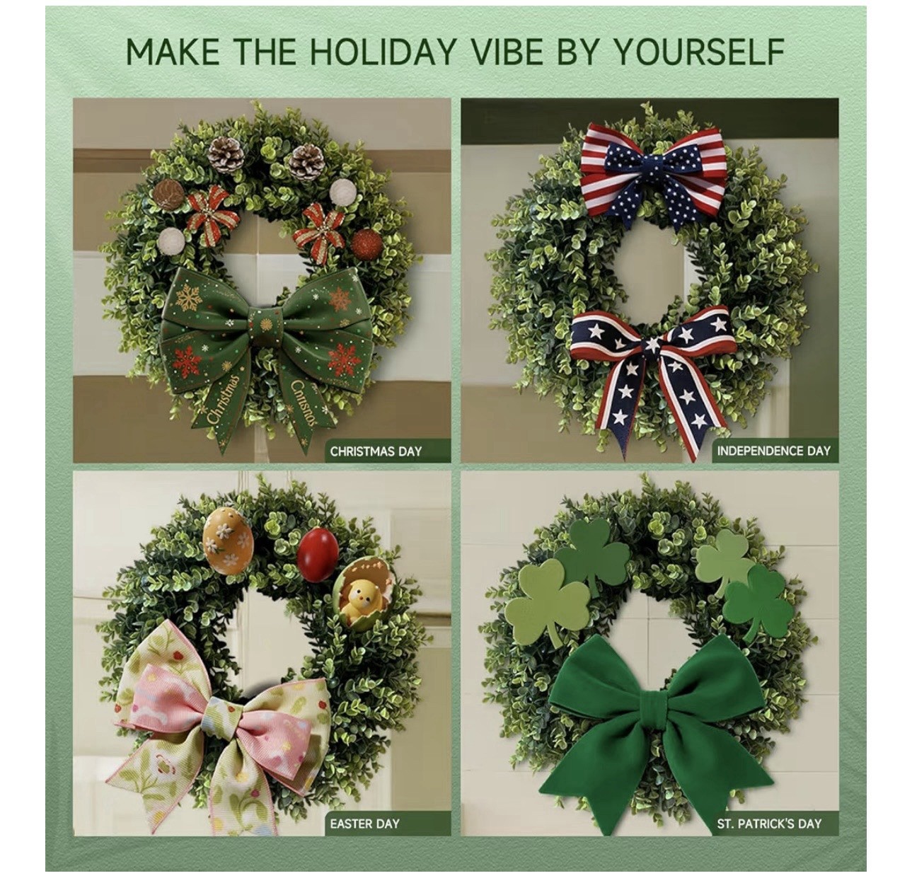SEDLAV 18-Inch Indoor Artificial Boxwood Plant Wreath-Indoor Boxwood Wreath