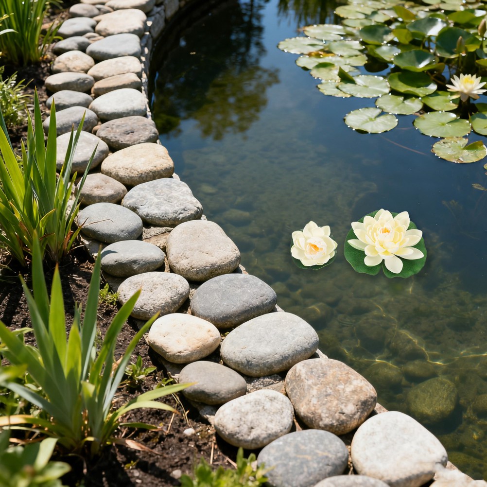 6Pcs Reusable Foam Lotus Flowers Floating Water Lily Pads for Garden Pond Decor