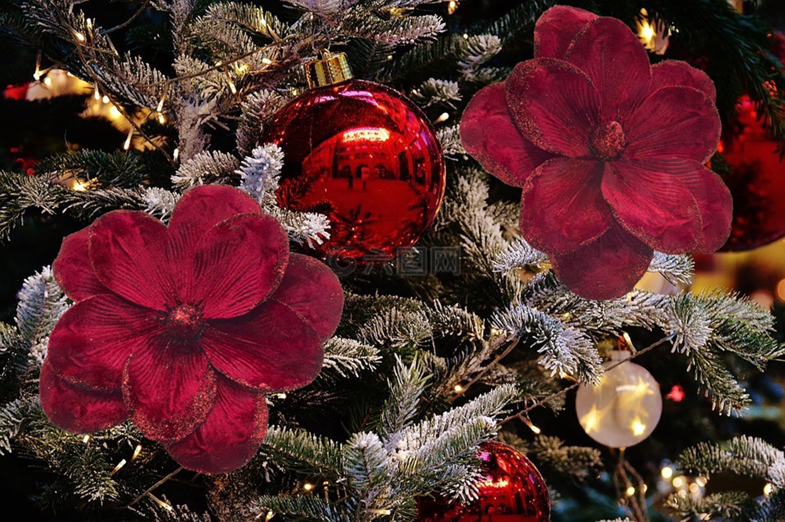 Christmas Velvet Flower Magnolia Flowers Artificial Poinsettia Stems Wedding …