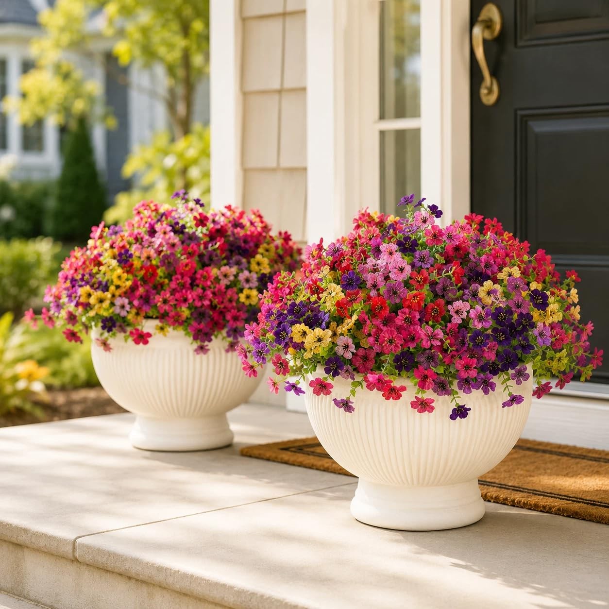 Artificial Daisy Flowers for Outdoors, 12 Bundles UV Resistant Faux Flowers w…