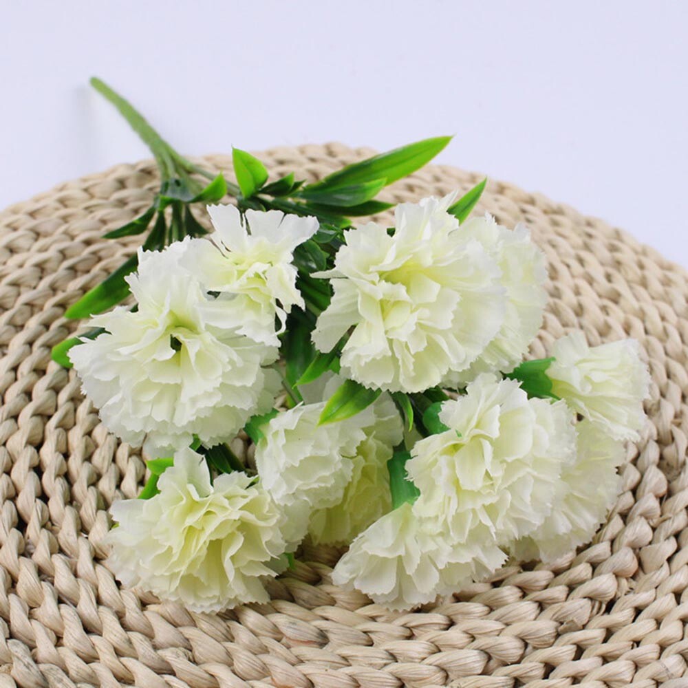 1PC Bright Artificial Carnation Fake Flower Bush Bouquet Home Wedding Decor