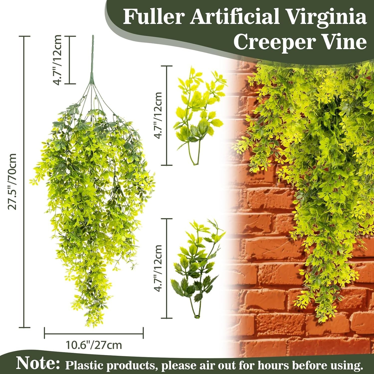 Lifelike Green Virginia Creeper Hanging Plant – Perfect for Indoor & Outdoor