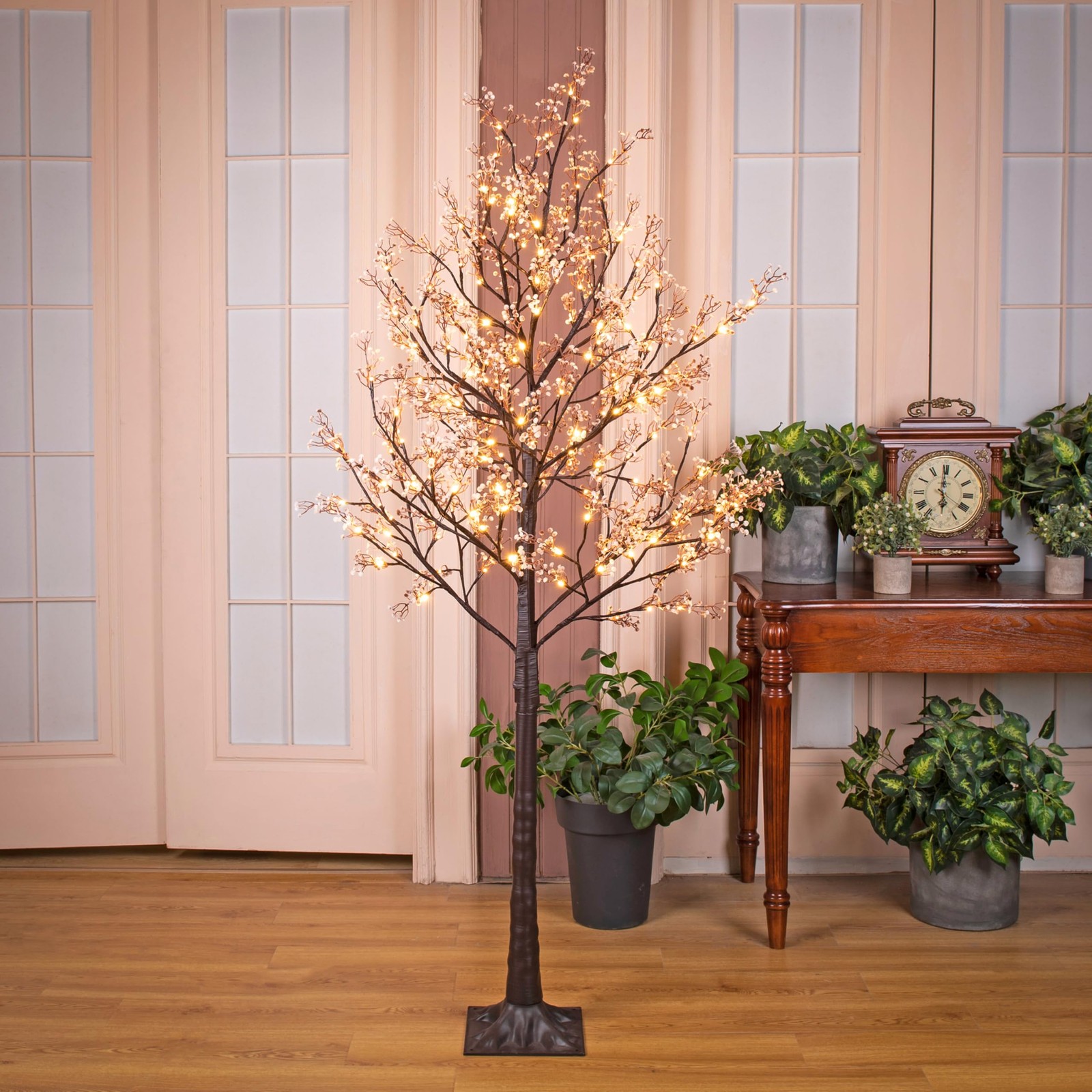 6FT Lighted Gypsophila Tree 176 LED Artificial Baby Breath Flowers Tree with …