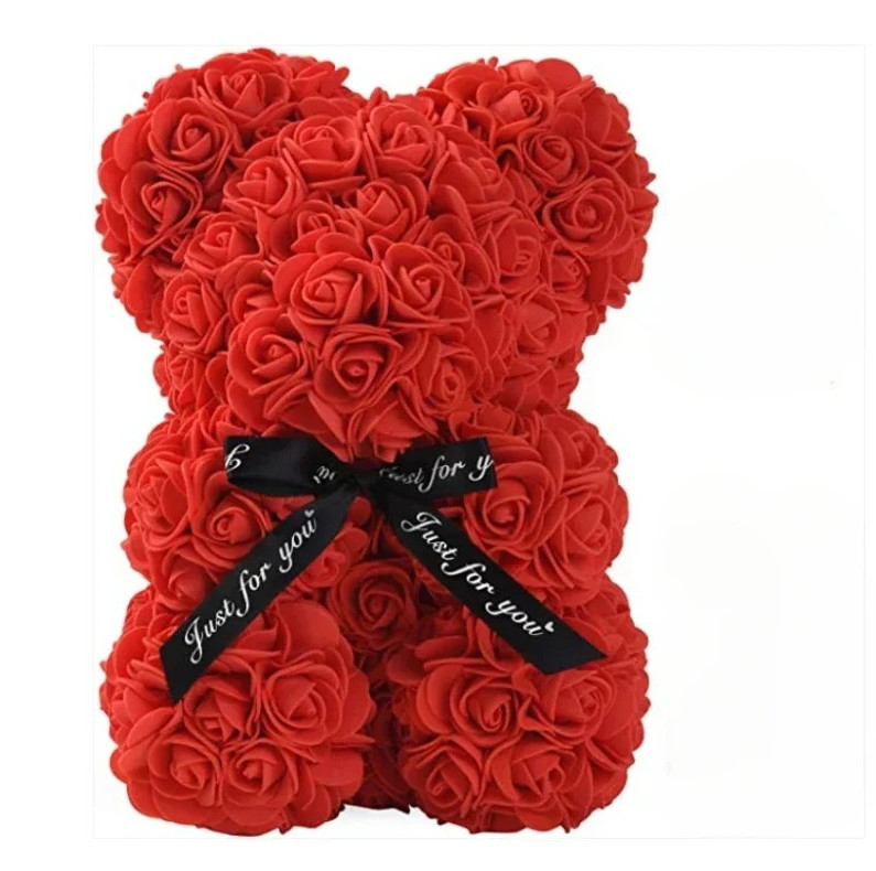 1pcs 25cm Eternal Rose Teddy Bear Artificial Flower Romantic Gift Decor – NEW