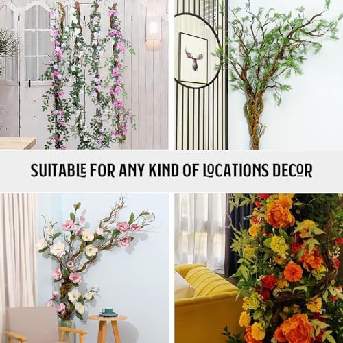 63″ Faux Tree Trunk Branch Wall Hanging Grape Vines Spooky Decor | Artificial