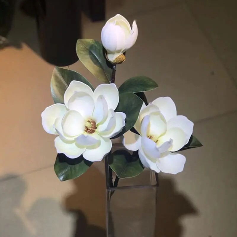 26” artificial real touch magnolia stem silk flower for home decor, weddings