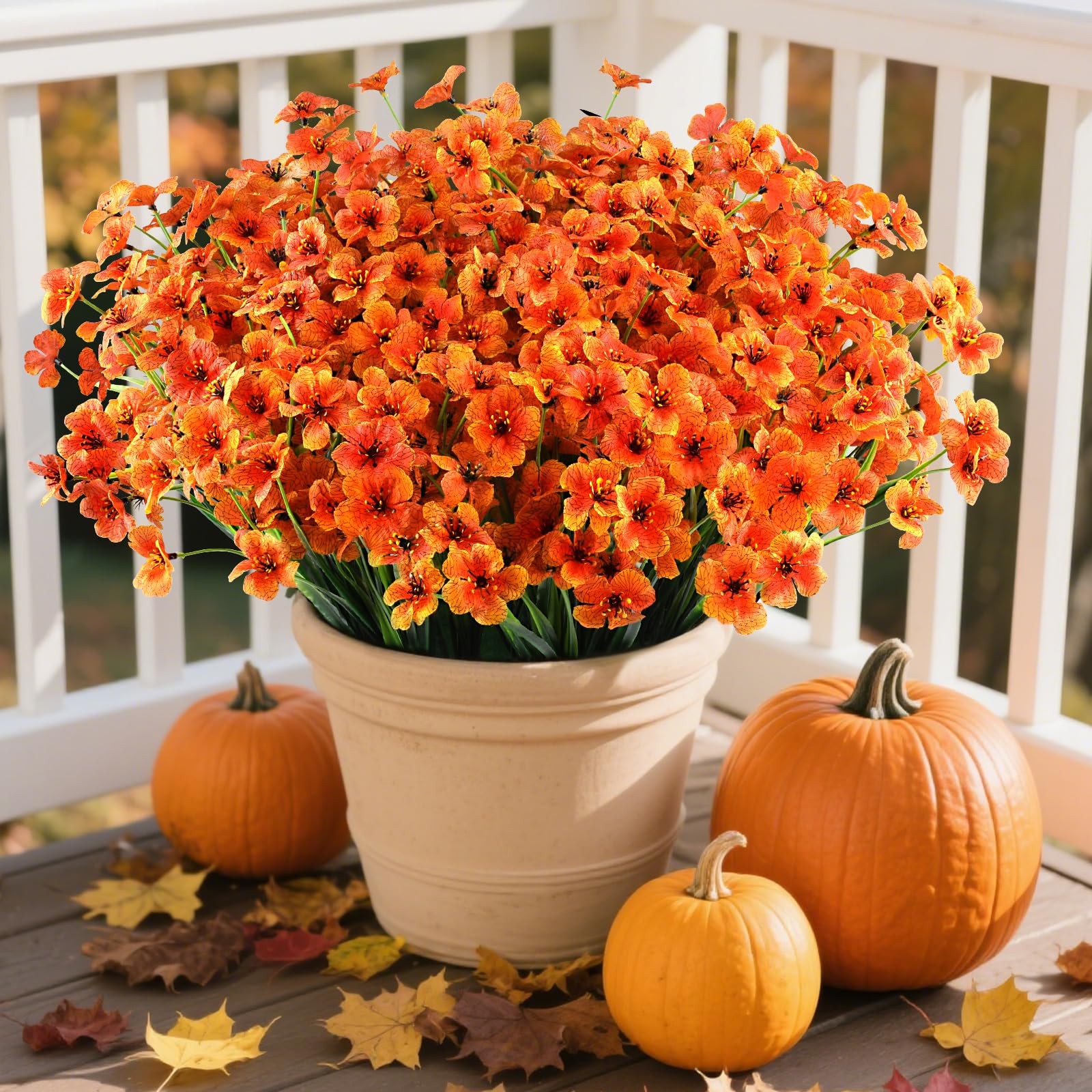AGIRL 24 Bundles Artificial Fall Flowers Outdoor Indoor DecorationFake Plasti…