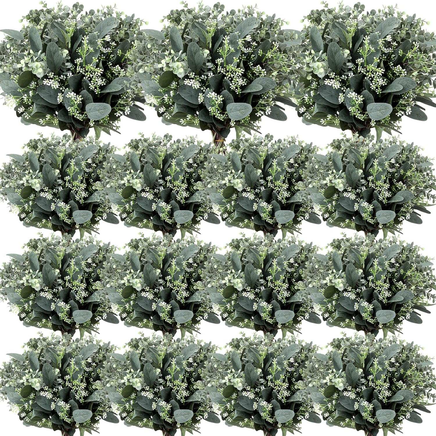 Bulk Mixed Eucalyptus Stems with White Seeds for Floral Arrangements & Decor